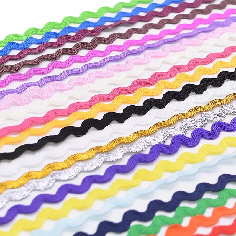 Multicolor S Shaped Wavy Polys Ribbon Ric Rac Zig Zag Lace Trim For Wedding Birthday Party Gift Wrap DIY Handmade Clothing Decor