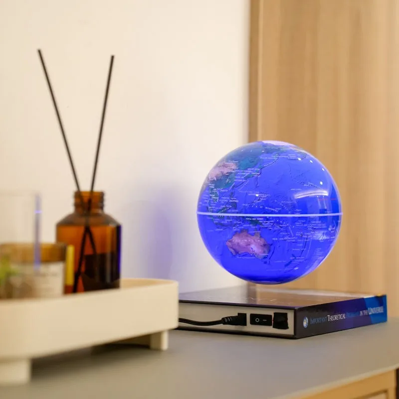 for Book Base Teaching Lighting Desktop Floor Maglev Floating 14 cm 6 inches Education Rotating World Globe