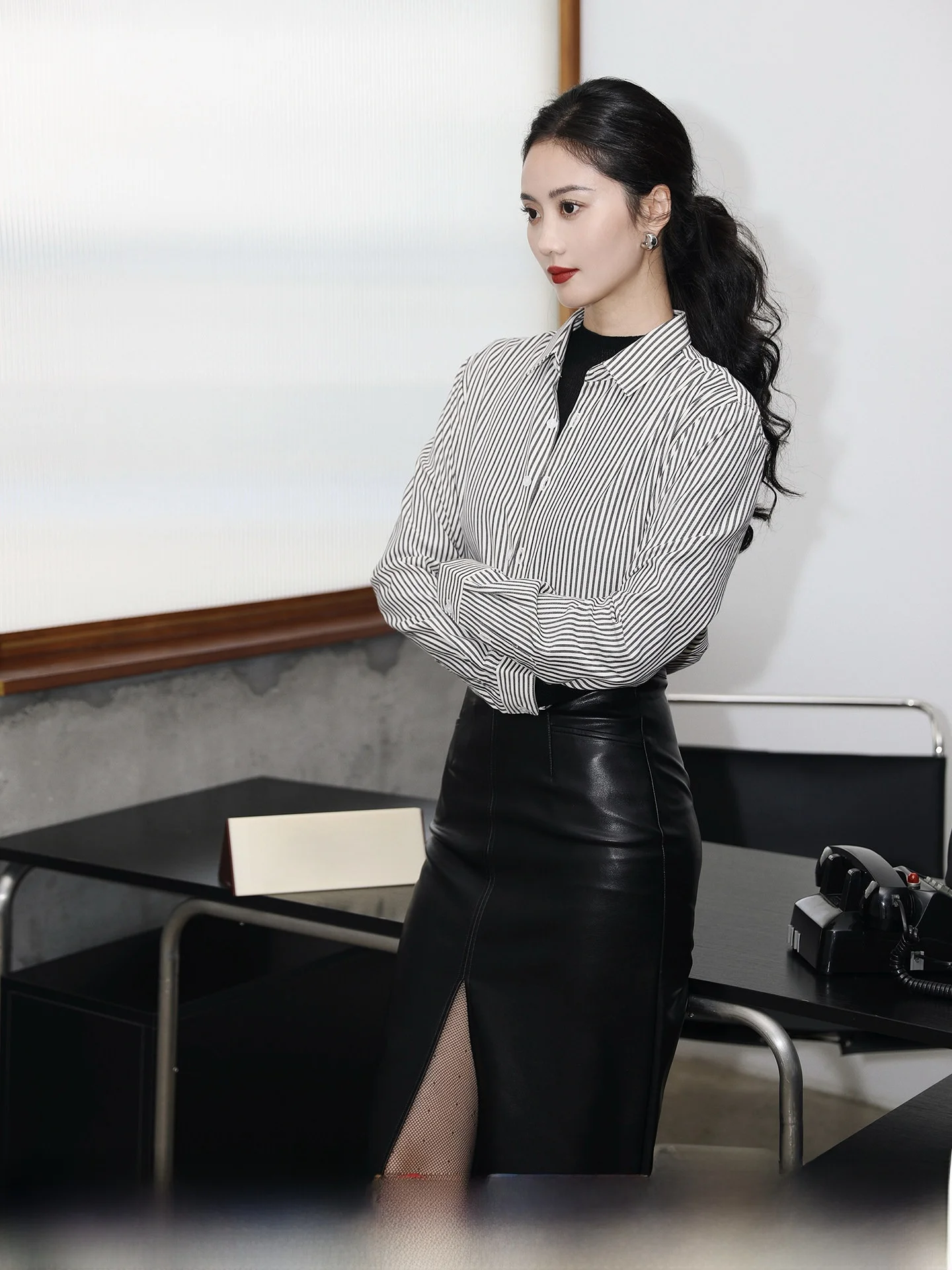 

TAIYANG OFFICE Women's Striped irt Long Sve Commute Workwear Cotton Polyester Blend Comfortable Breathable Fall 2025 New...