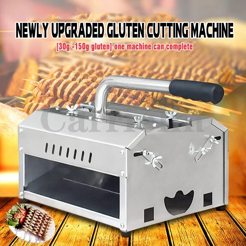 

Small Gluten Cutting Machine Manual Adjustable Fancy Sausage Cutter Spiral Barbecue Gluten Hot Dogs Cutting Machine