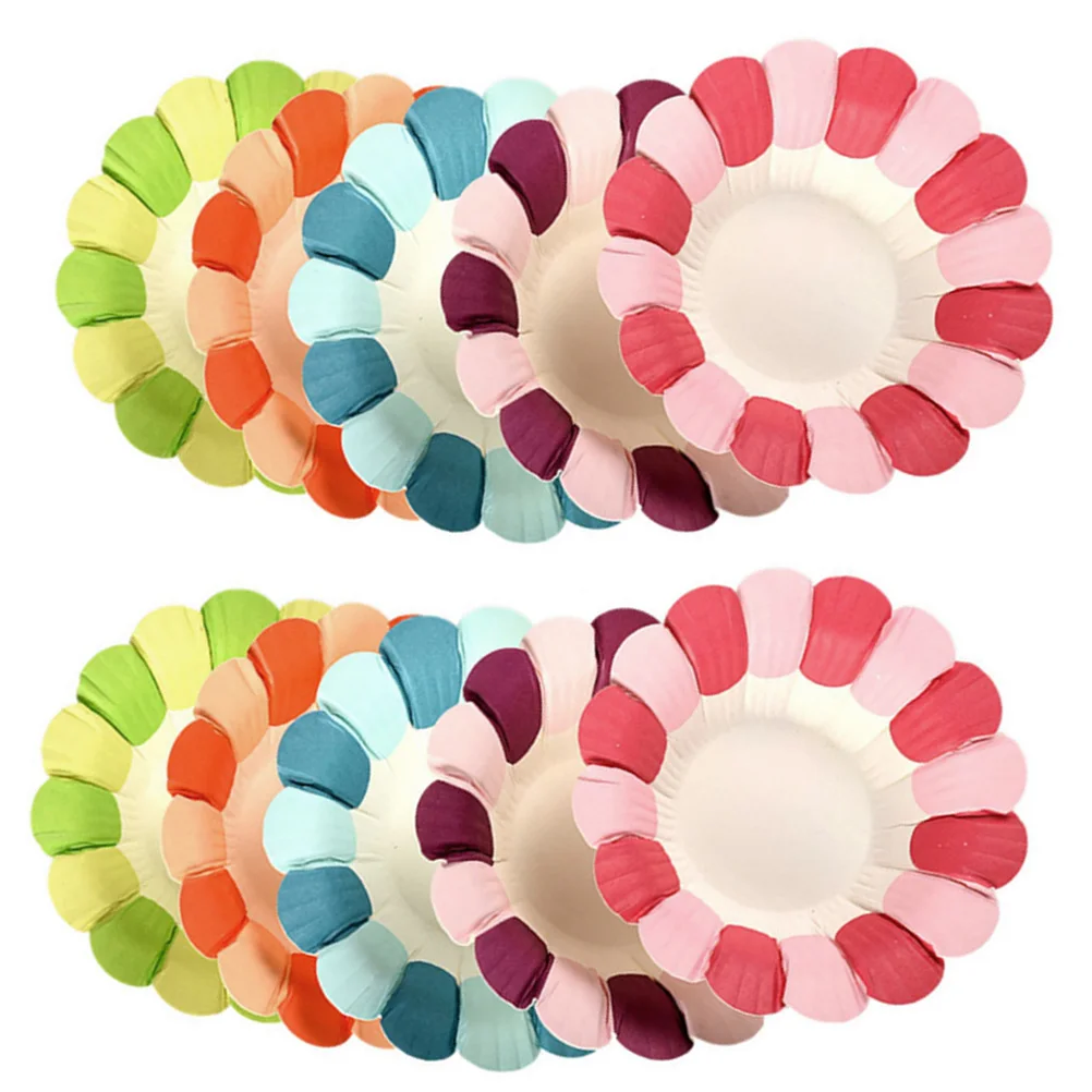 

100 Pcs Paper Plates Kids DIY Wall Flower Dinner Lightweight Portable Craft Making Petal Shaped Safe Premium Quality Kitchen Bar