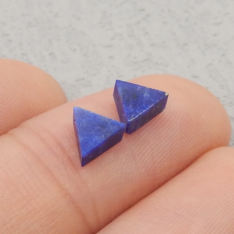 天然石ラピスラズリ三角形カボションビーズ、DIYジュエリーアクセサリー、5x3mm、0.2g、ファッション