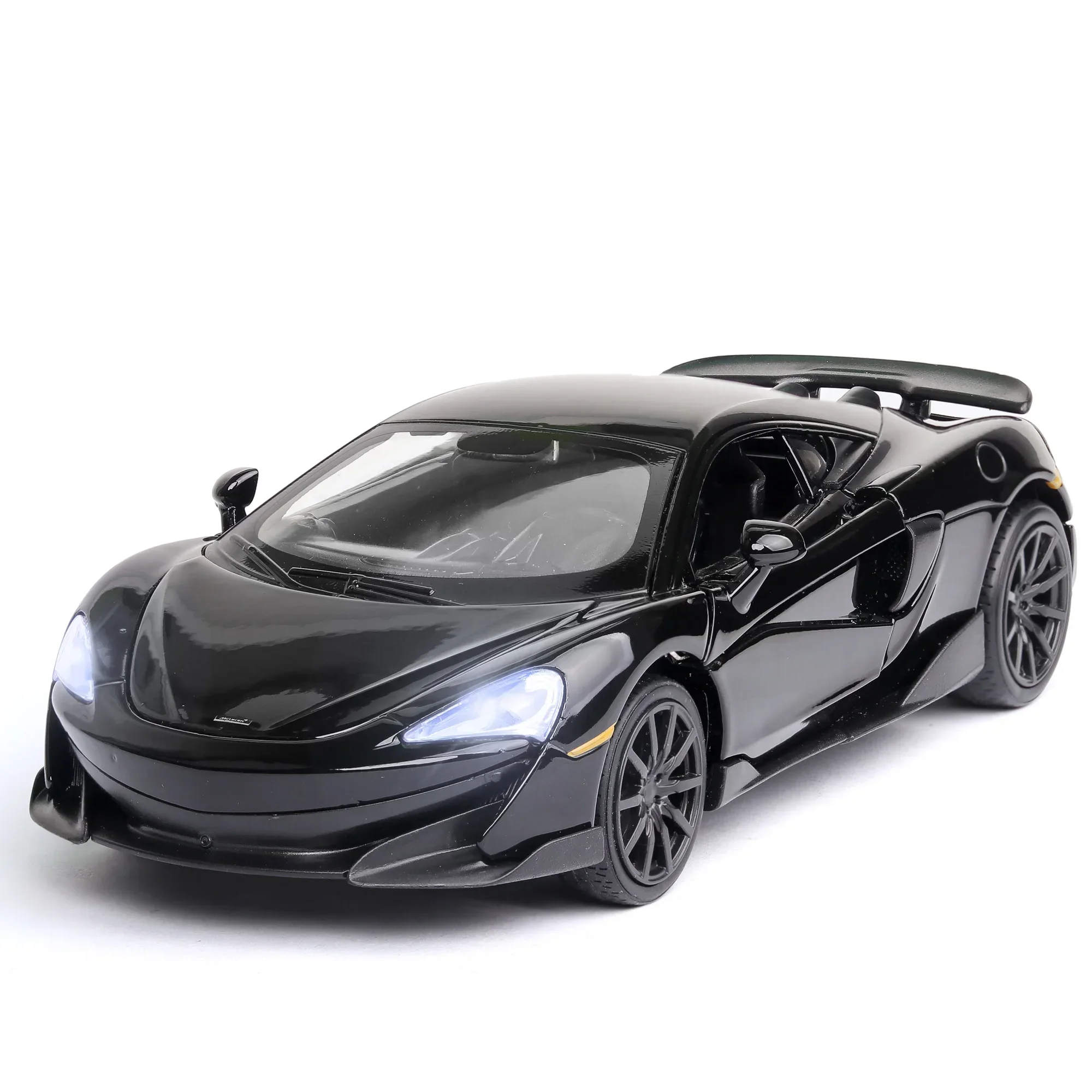 1:32 McLaren 600LT pressofuso in lega modello di auto sportiva tirare indietro con pressofusi veicoli giocattolo per bambini regali di compleanno A289 in miniatura