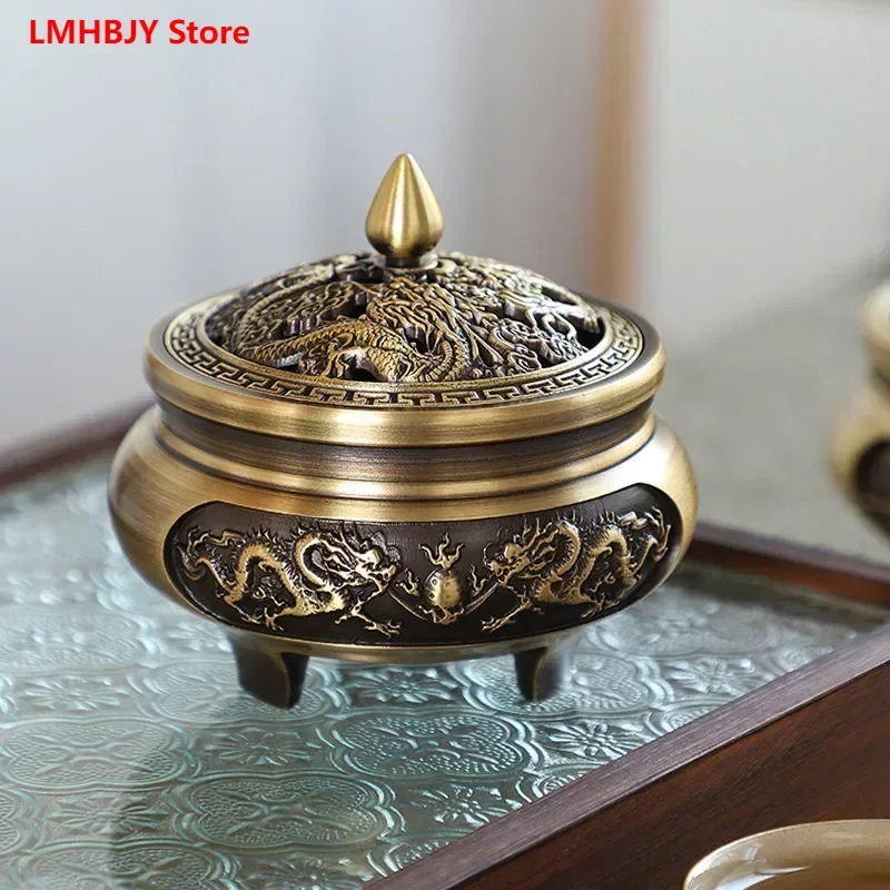 LMHBJY Antique Bronze Incense Stove Sandalwood Incense Stove Chinese Zen Tea Ceremony Plate Fragrance Incense Stove Decoration