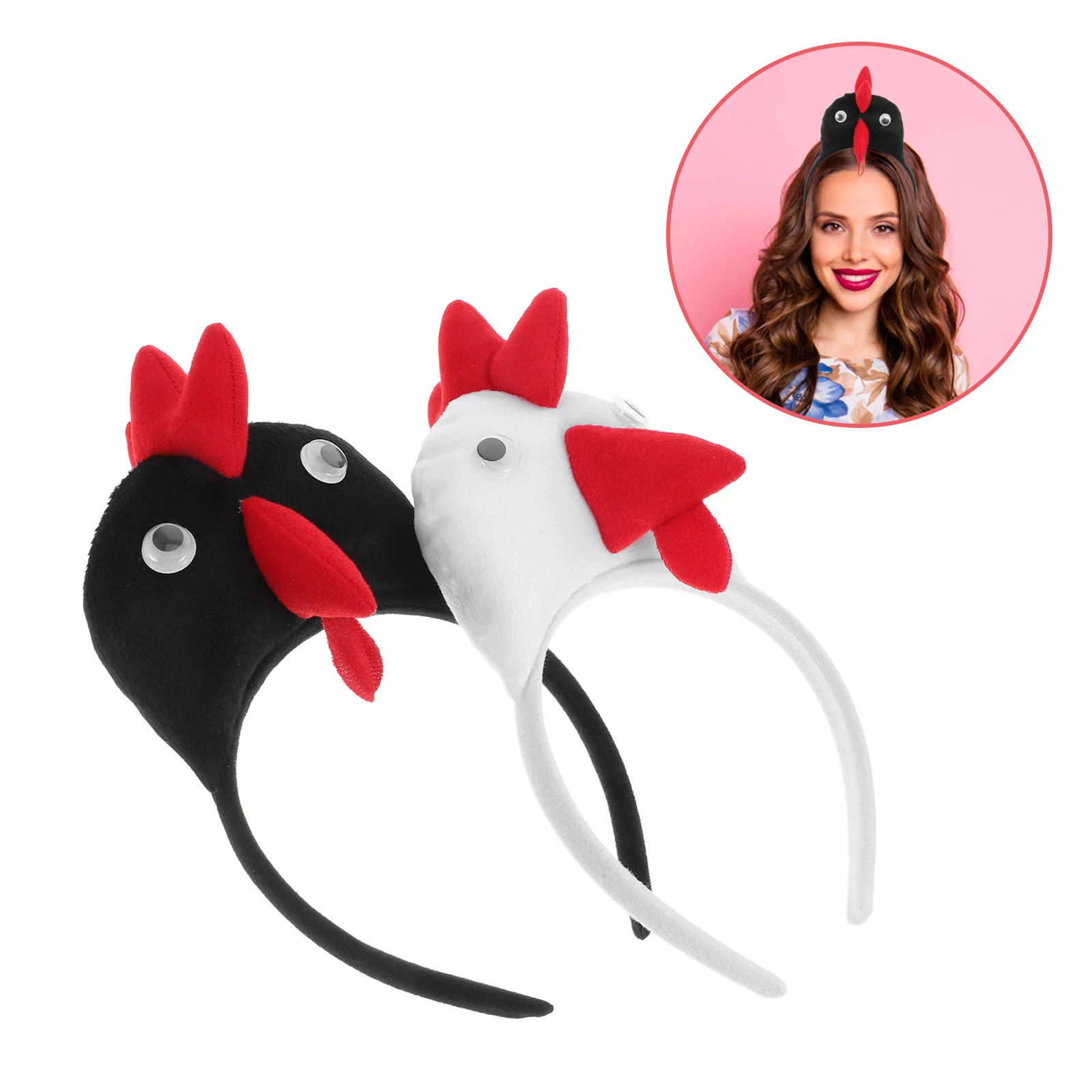 

Fabric Rooster Headband Performing Accessory Jungle Animal Headband Party Costume Festival Photo Prop Hairband Decoration