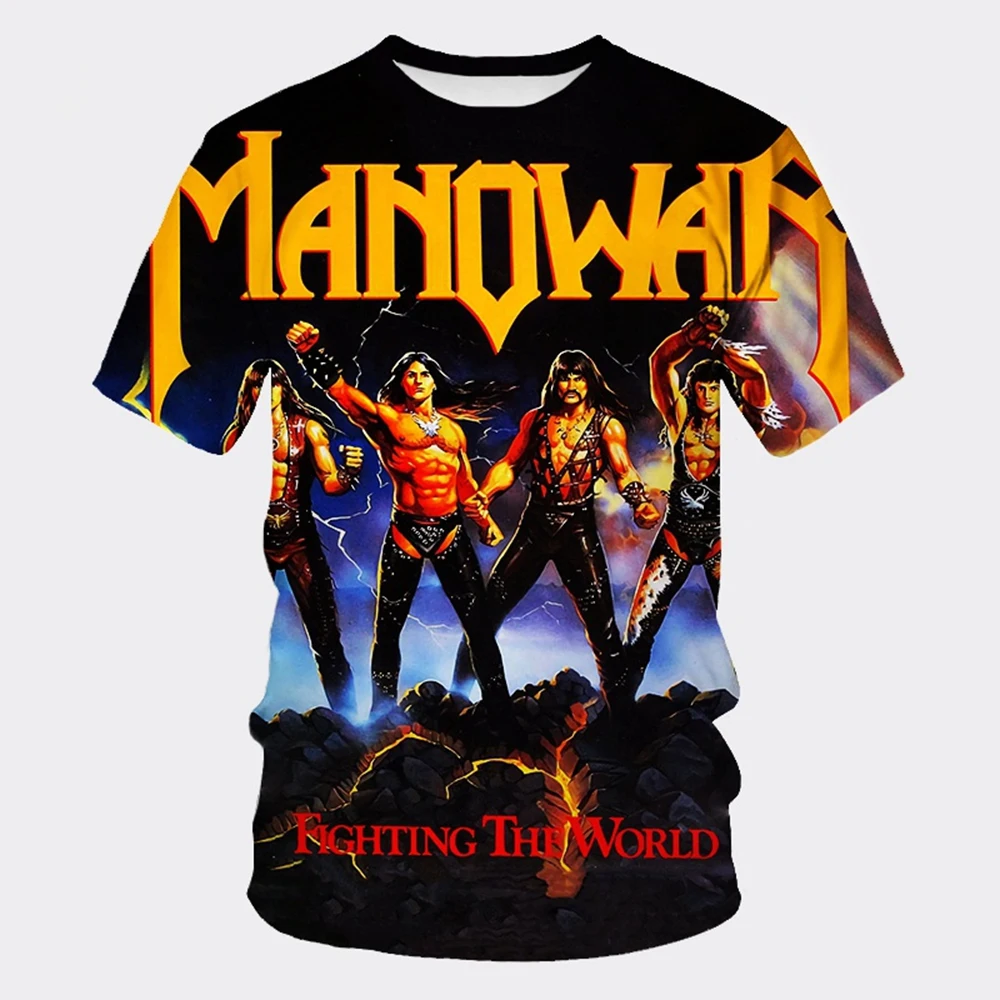 Summer fashion trend hot blooded 3D printed rock personalized round neck casual comfortable short sleeved top image 6