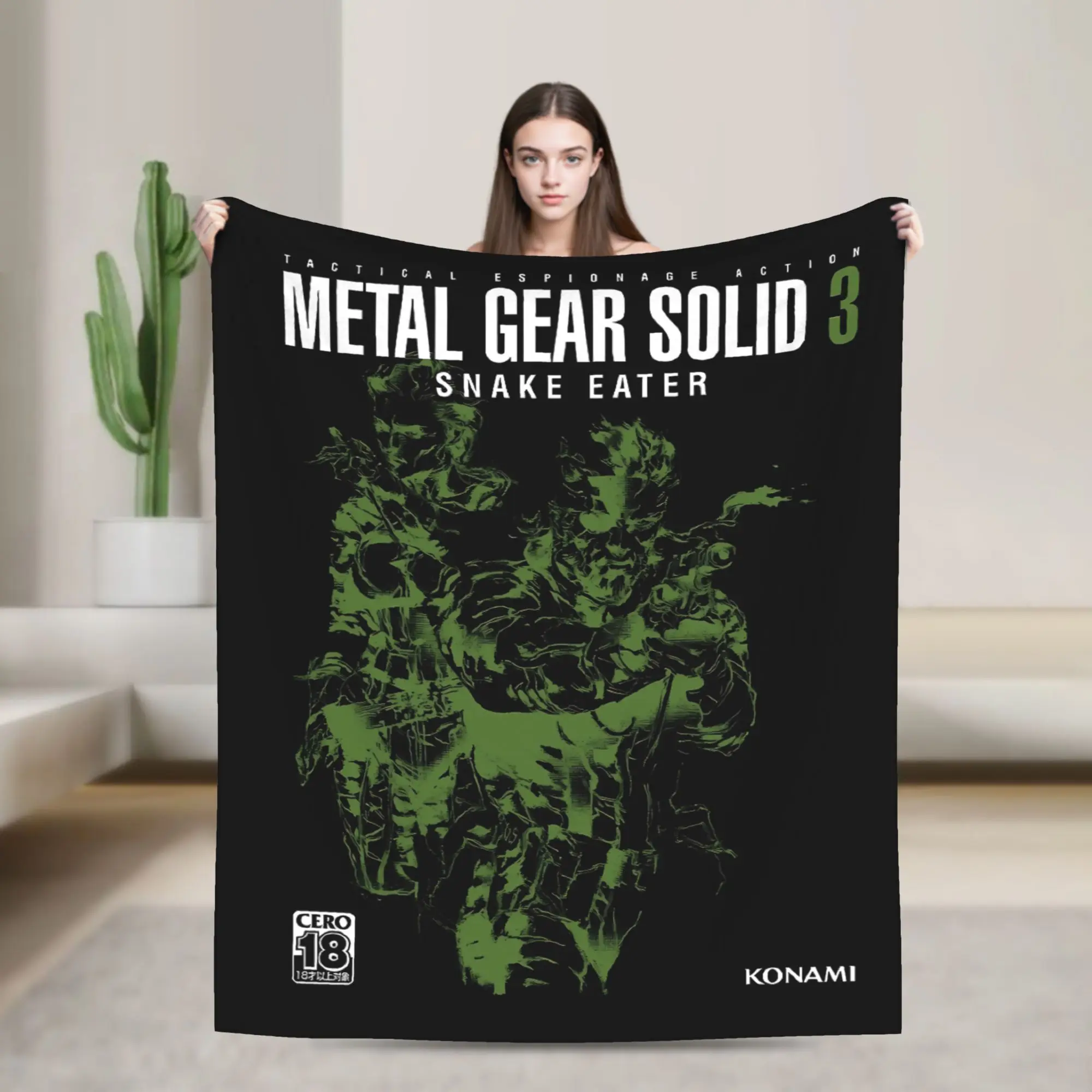 Metal Gear Solid Game  Blanket  Super Warm Print Plush Throw Blanket For Outdoor Travel Flannel Bedspread Bed Cover