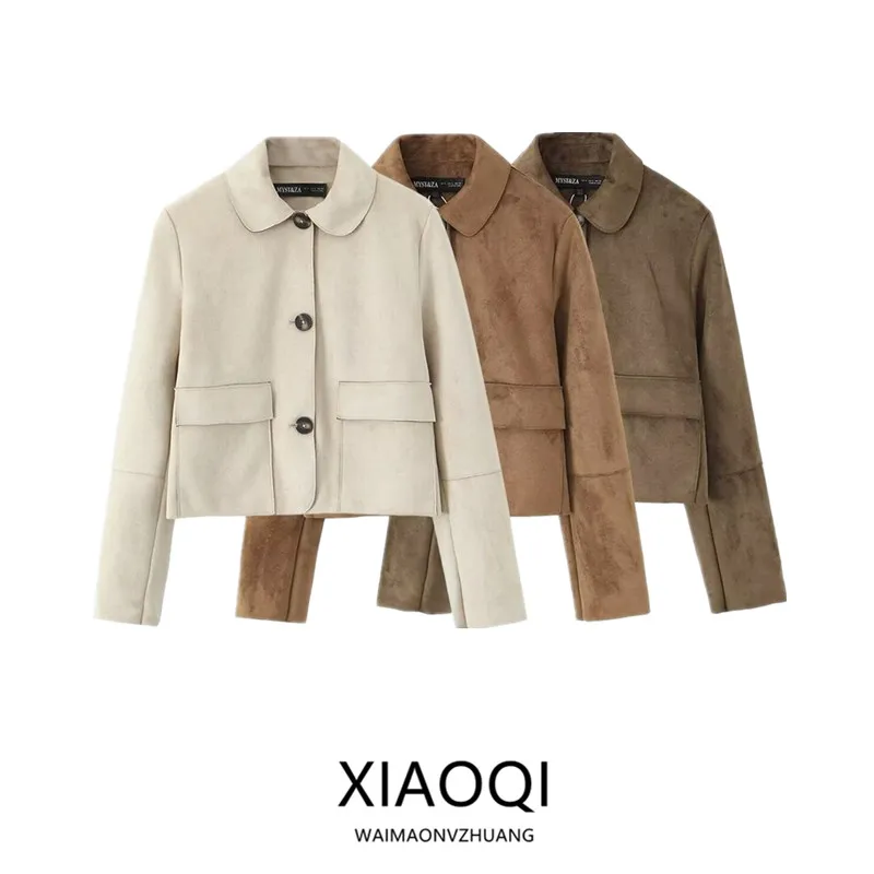 

2025 Autumn New Arrival Women's Faion ort Sve Long Jaet Coat Commute Versatile Outerwear Premium Ladies' Top