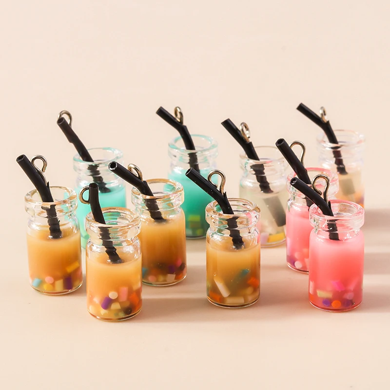 Leslie 10 Stück Gemischte Stile Sommer-Glasfläschchen mit Perlen-Muschel-Anhängern für DIY Ohrringe, Schlüsselanhänger, Halsketten und Schmuckherstellung – Detail 16