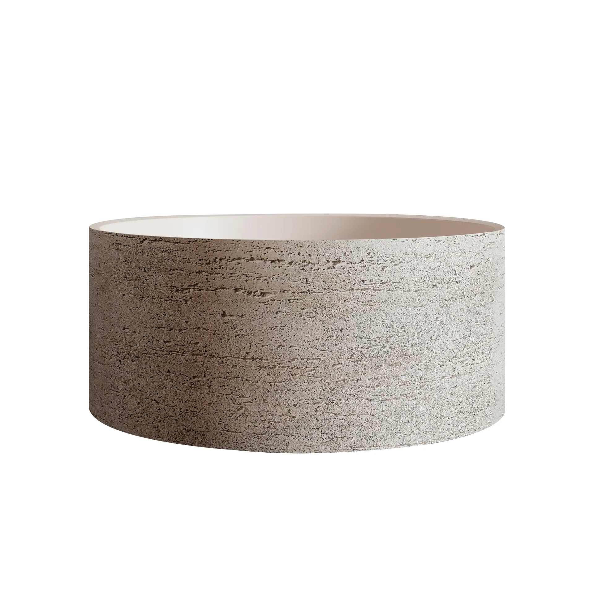 1300MM Artistic Custom Round Outdoor Bathtub, Artificial Travertine, for Villas, B&Bs & Hotels RS099B
