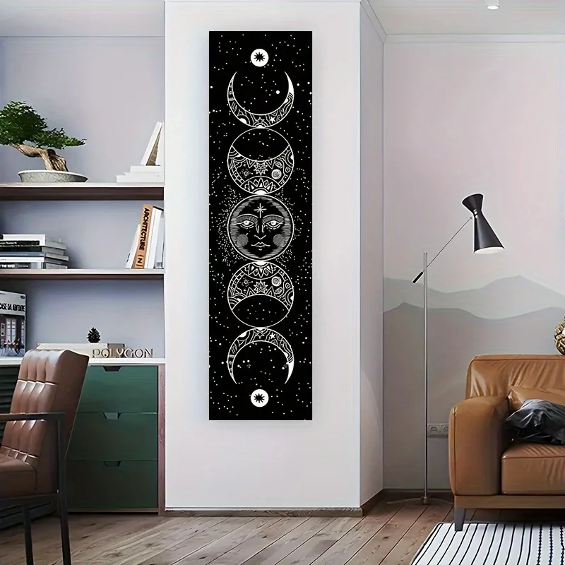 Tapiz l Tarot Sol y Luna - 35.81cm x 149.86cm Colgante  Pared  Poliéster para Sala  Estar, Dormitorio, Decoración  Ofi