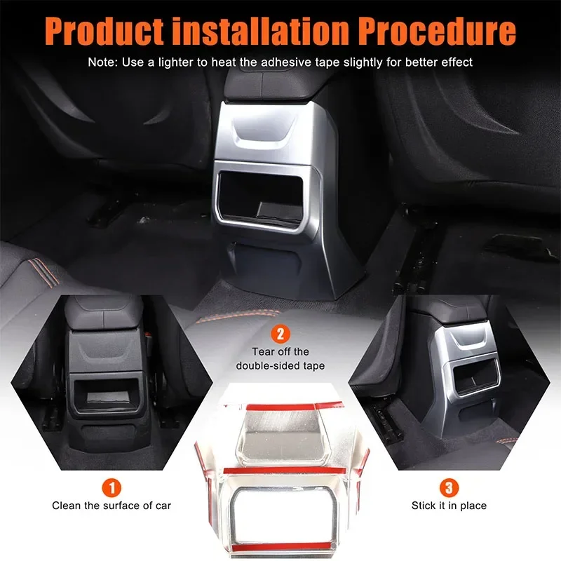 

For BMW 1 Series 2 Series F40 F44 2020-2024 ABS carbon fiber car rear air conditioning outlet anti-kick cover car accessories