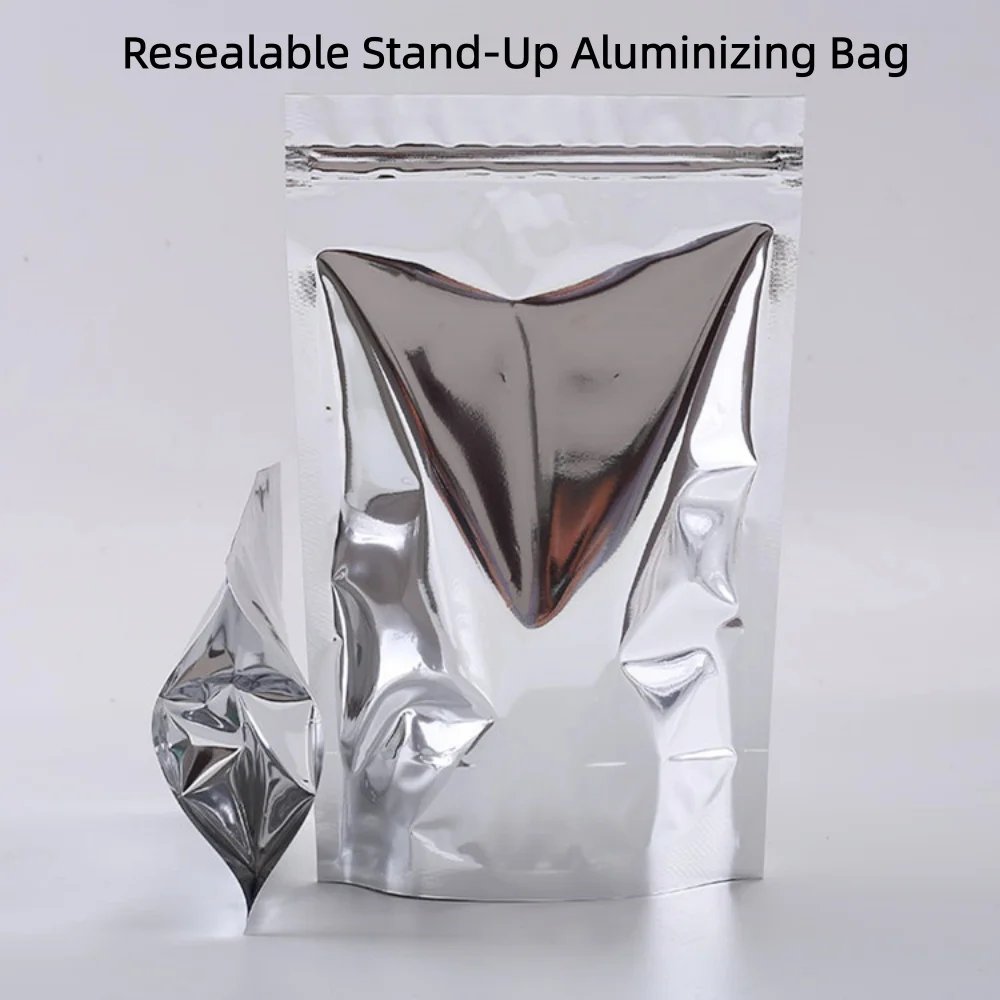 50 Stück schwarze Kaffee-Verpackungsbeutel, Heißsiegel-/flacher Boden, stehend, Aluminiumfolie, Druckverschlussbeutel mit einem Entlüftungsventil, Teeaufbewahrung – Detail 16
