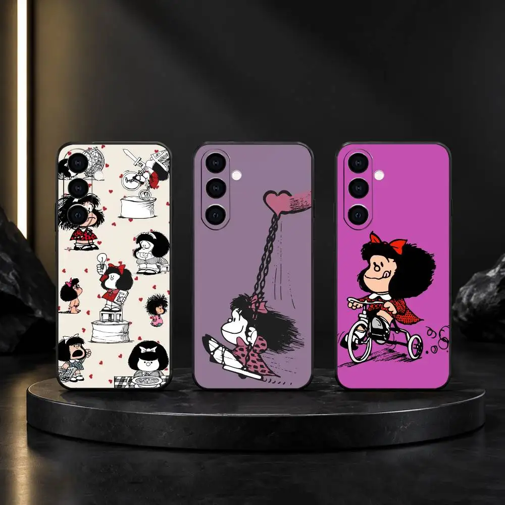 Cute M-Mafalda Phone Case For Samsung Galaxy A20,21s,22,31,32,52,53,72,73,80,91 Soft Black Shell