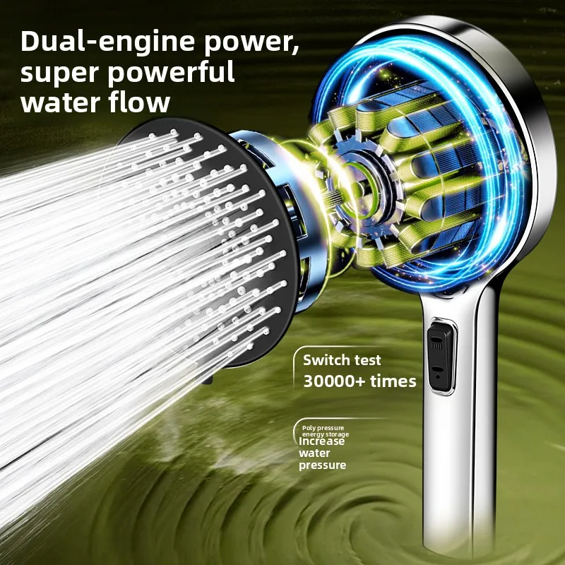 

Upgraded version - 5-mode handheld shower head, high-pressure water-saving adjustable shower head, suitable for home bathrooms,