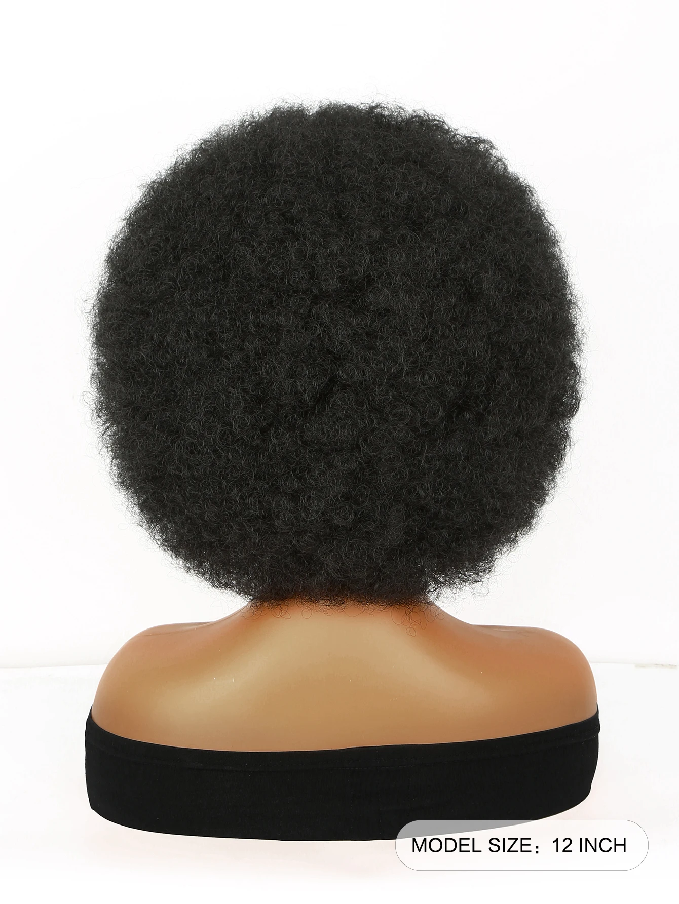 Rambut palsu hitam keriting ikal Afro pendek wanita 12 "untuk wanita hitam wig hitam hadiah besar dan sintetis alami lembut rambut campuran