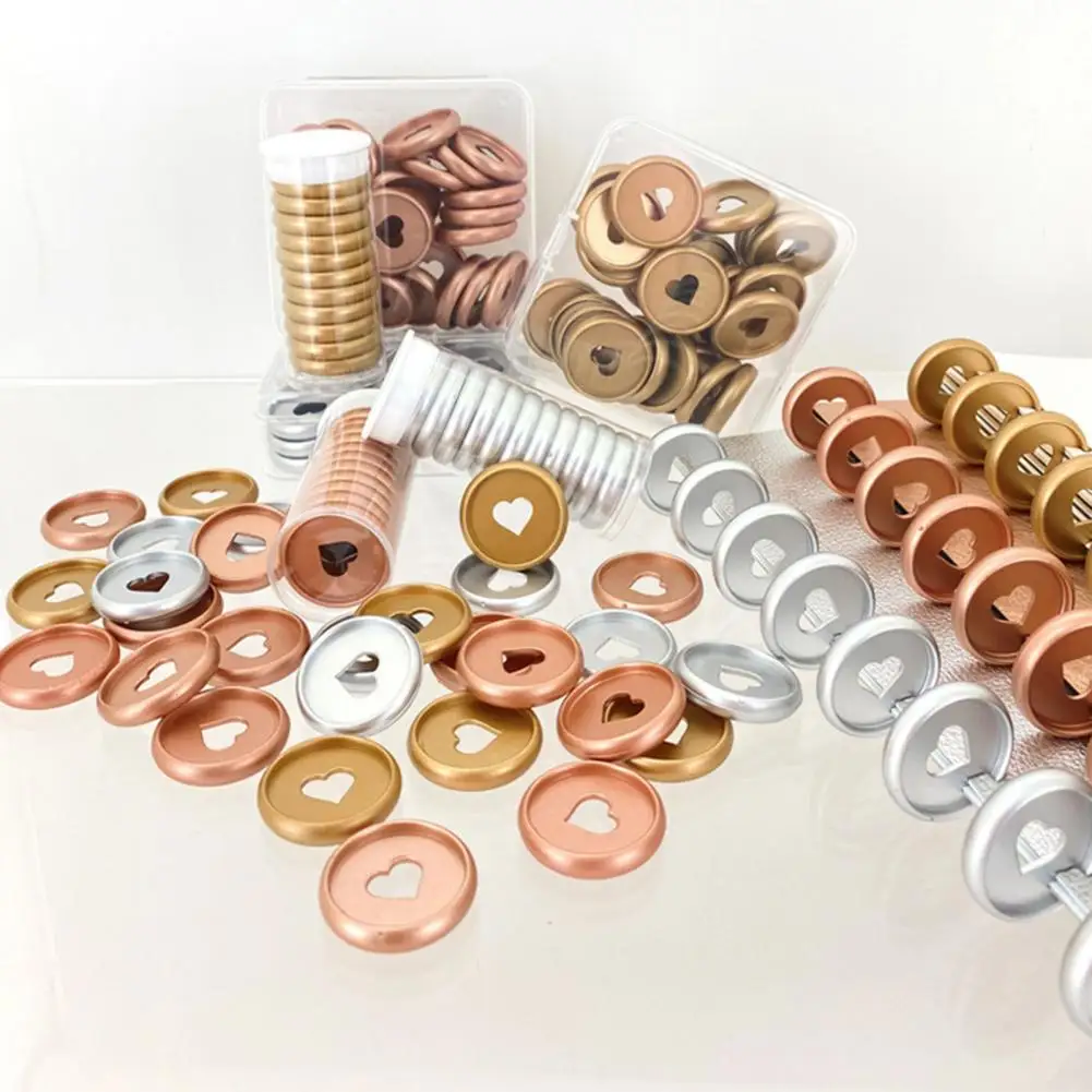 1 Bucket Binding Rings Heart Notebook Plastic Disc Binding Removable ABS Loose Leaf Mushroom Hole Binder Discs Office Supplies