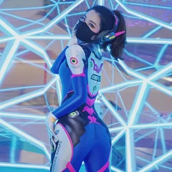 Nowe seksowne kobiety Overwatch DVA Song Hana kostium cosplayowy Anime błyszczące syjamskie tłuste rajstopy body