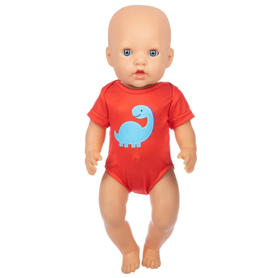 การ์ตูนไดโนเสาร์ชุดว่ายน้ําสําหรับตุ๊กตาอเมริกัน 18 นิ้ว l & 43 ซม.ตุ๊กตาเด็กทารกตุ๊กตาอุปกรณ์เสริม, รุ่นของเราสาวของเล่น
