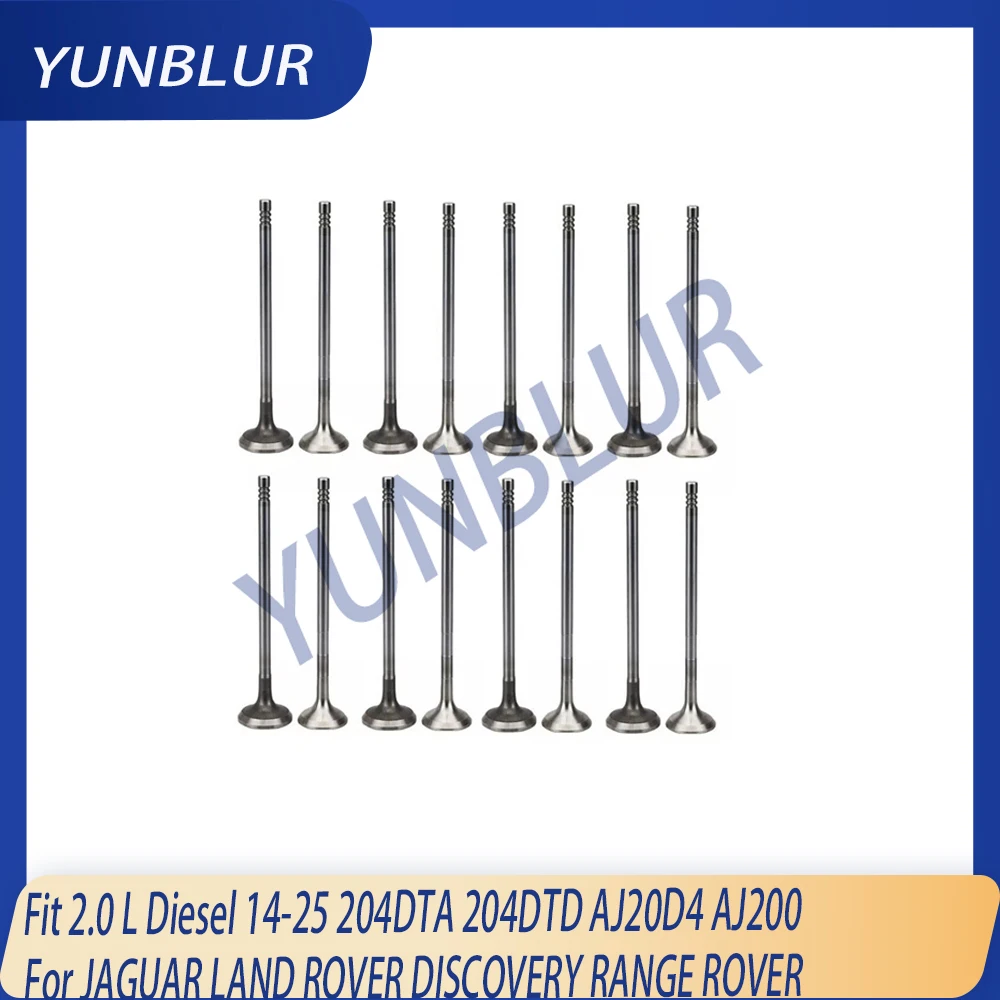 

8x Exhaust & 8x Intake Valve Kit Fit 2.0 L Diesel 14-25 204DTA 204DTD AJ20D4 AJ200 For JAGUAR LAND ROVER DISCOVERY RANGE ROVER