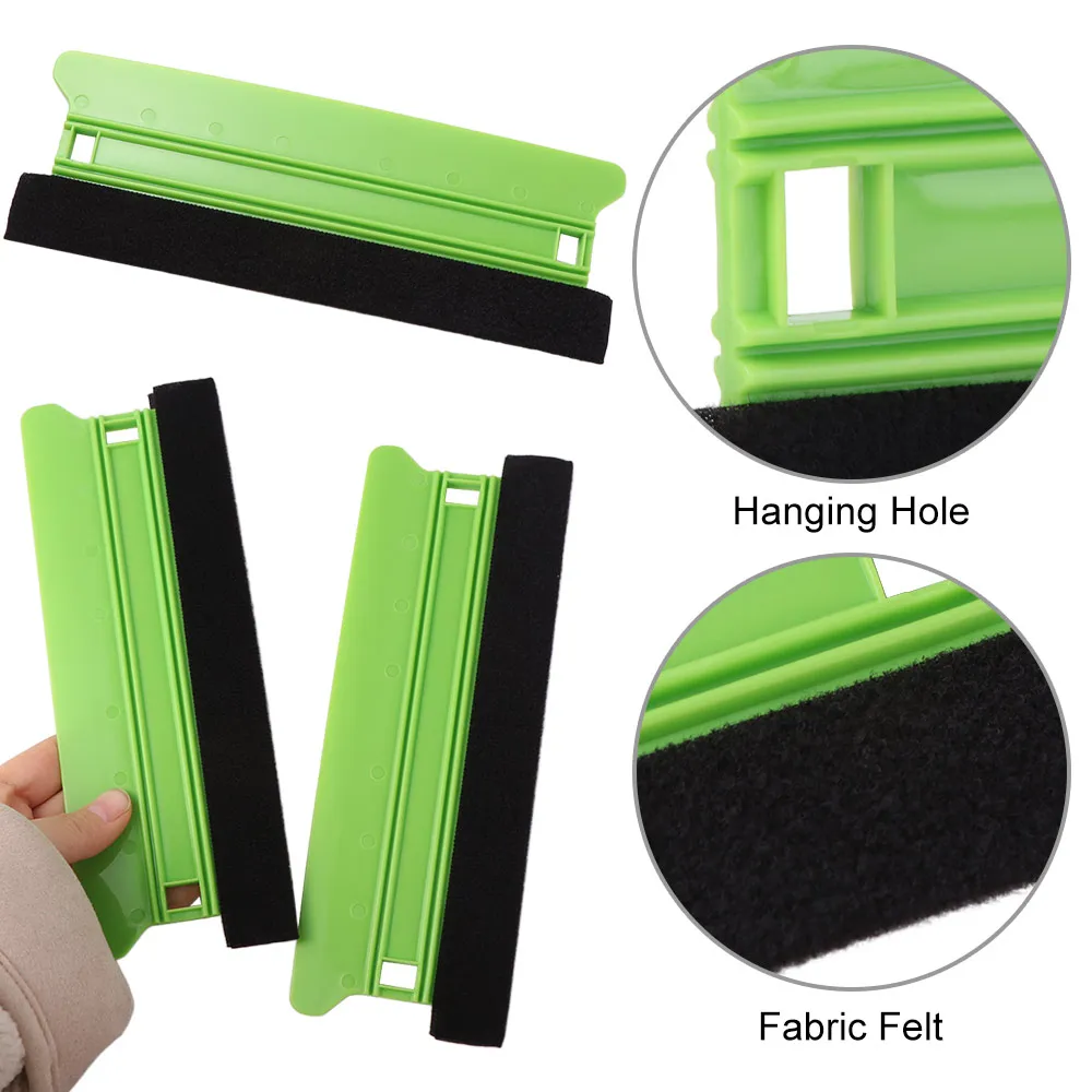 

2Pcs 8.3inch Long Window Tint Felt Squeegee Scratch-Free Felt Edge Vinyl Decal Applicator Comfortable Grip with Hanging Hole