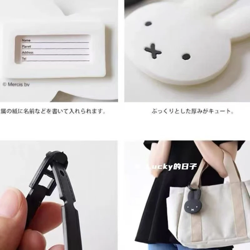 

Miffy Rabbit Cute Anti-lost Luggage Tag Waterproof Cartoon Kawaii Bag Pendant Travel Checked Luggage Identification Tag Gift Toy