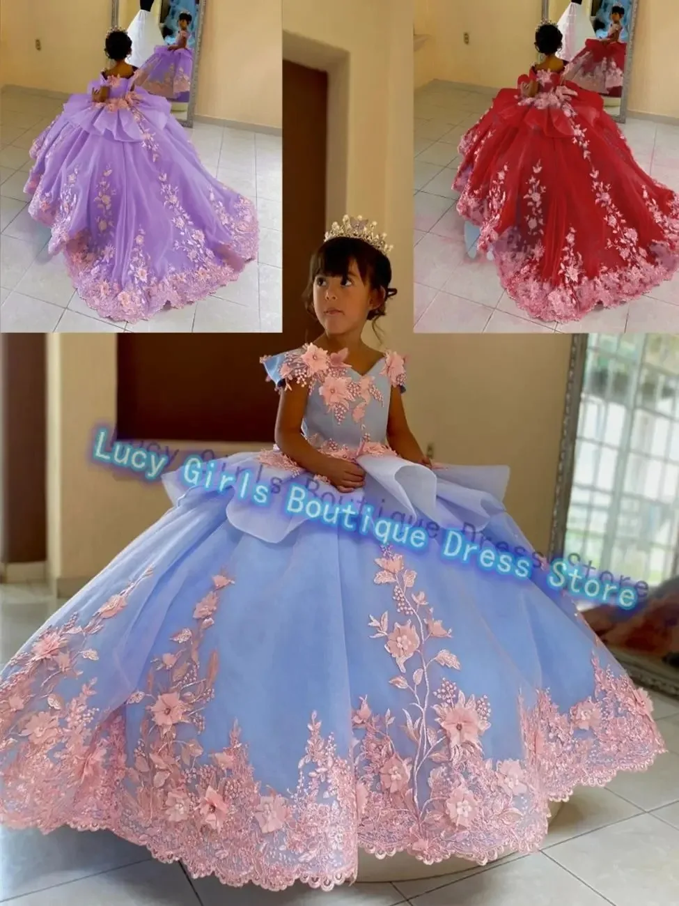 

Качественное роскошное платье с цветочным узором для девочек, изысканные свадебные платья с аппликацией, бал принцессы, детские платья для дня рождения, первого причастия