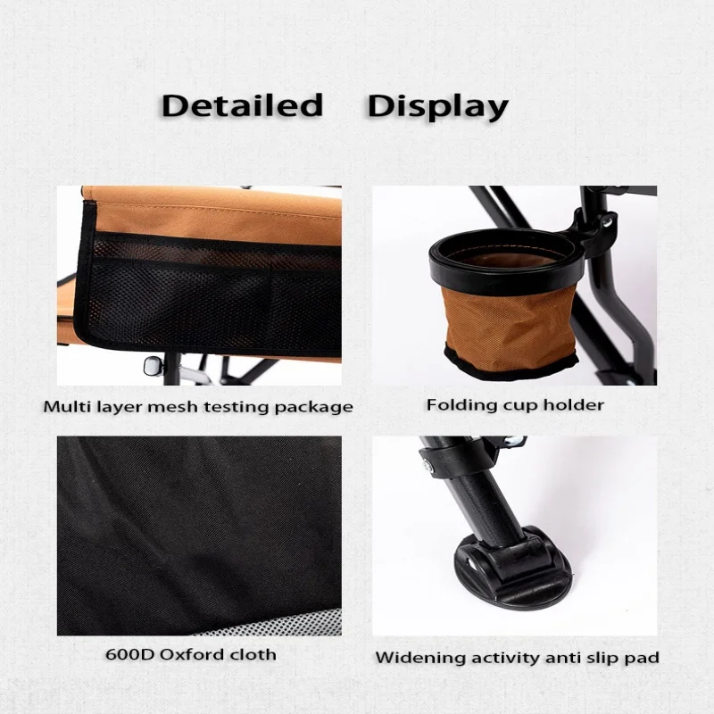 Ytyin resistente ao ar livre dobrável cadeira de acampamento suporte copo bolso lateral 120kg capacidade moderna para jantar parque hotel uso ferro mater