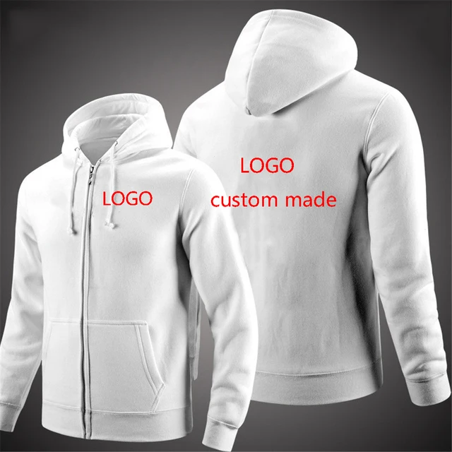 Veste à capuche décontractée à manches longues avec logo personnalisé pour hommes, sweat-shirt populaire, sweats à capuche zippés, personnalisation de votre logo, nouveau pull