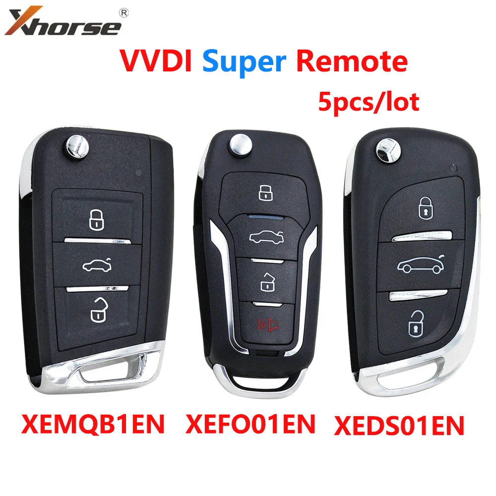 

5 10pcs Xhorse XEDS01EN/XEFO01EN/XEMQB1EN VVDI Super Remote with XT27 XT27A66 Chip Work for VVDI2 /VVDI MINI Key Tool/VVDI Key