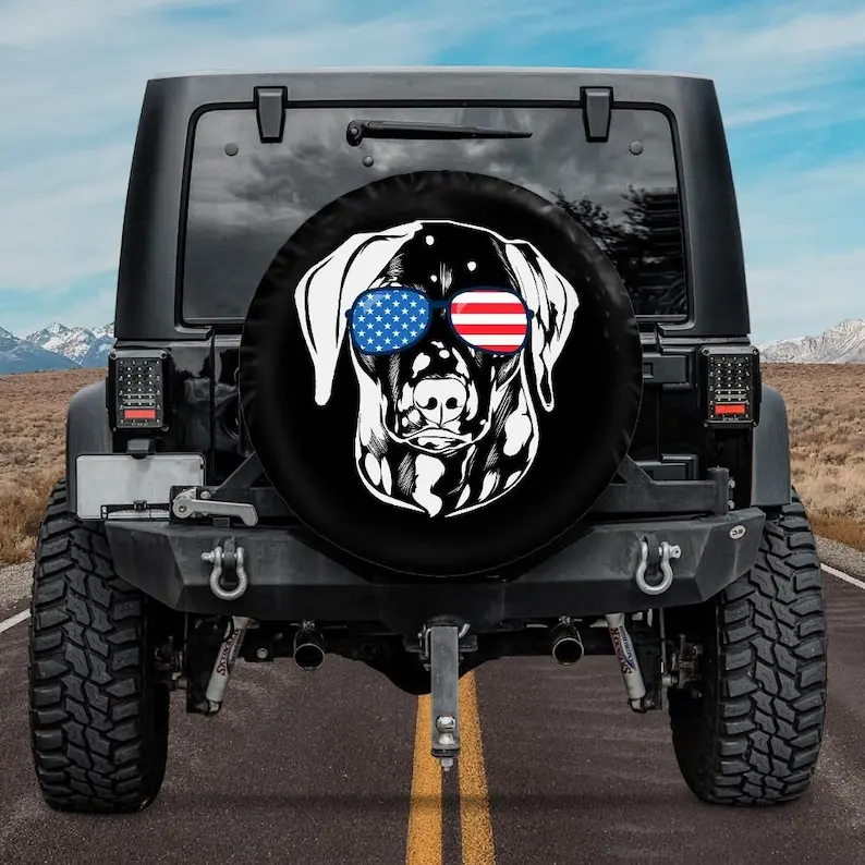 Spare Tire Cover fits for Jeep, for Bronco, Dalmatian Tire Cover, Dog Spare Tire Cover, Car accessories for women, Unique Spare