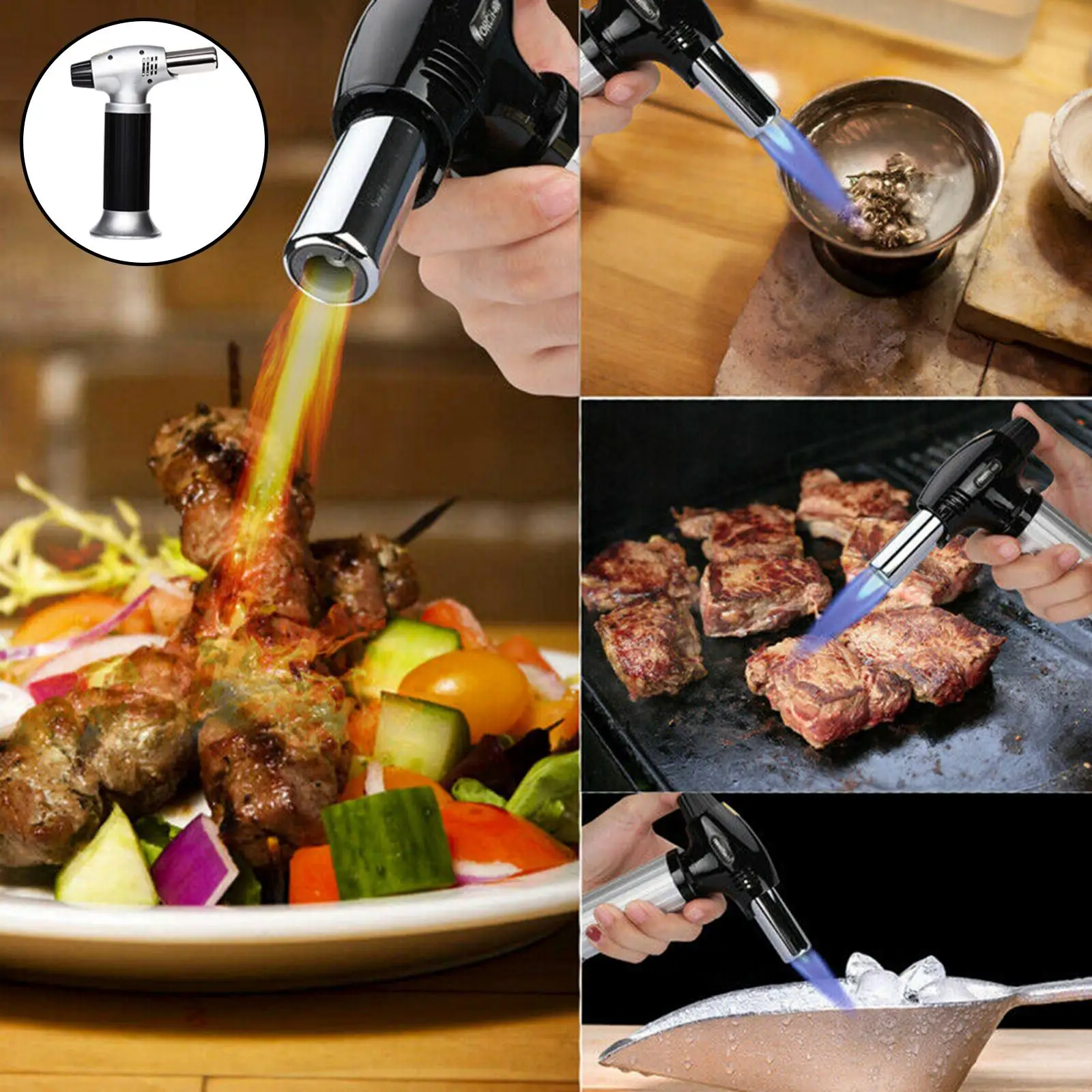 

Torch, Adjustable , Outdoor Kitchen Torch Lighter, Camping Cooking Flame Gun for BBQ Baking Heating