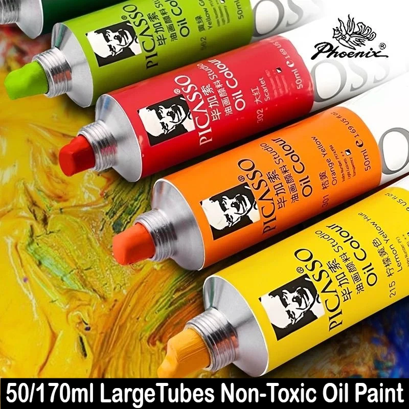 

50/170 мл большие тюбики, масляная краска, нетоксичная, отличная прочность тонания, смешиваемая для рисования художника-початковщиков, товары для рукоделия своими руками
