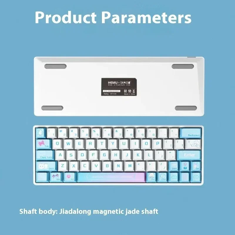 SIKAKEYB HM66 Keyboard mekanis, saklar magnetik kabel RGB RT PBT Esports Laptop kantor Gamer PC