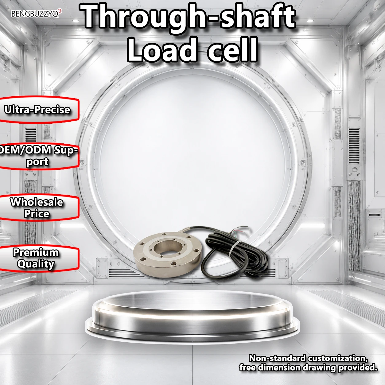 Hollow Ring Load Cell Pancake Type Pressure Sensor 0.1% F.S. Accuracy for Industrial Automation & Testing