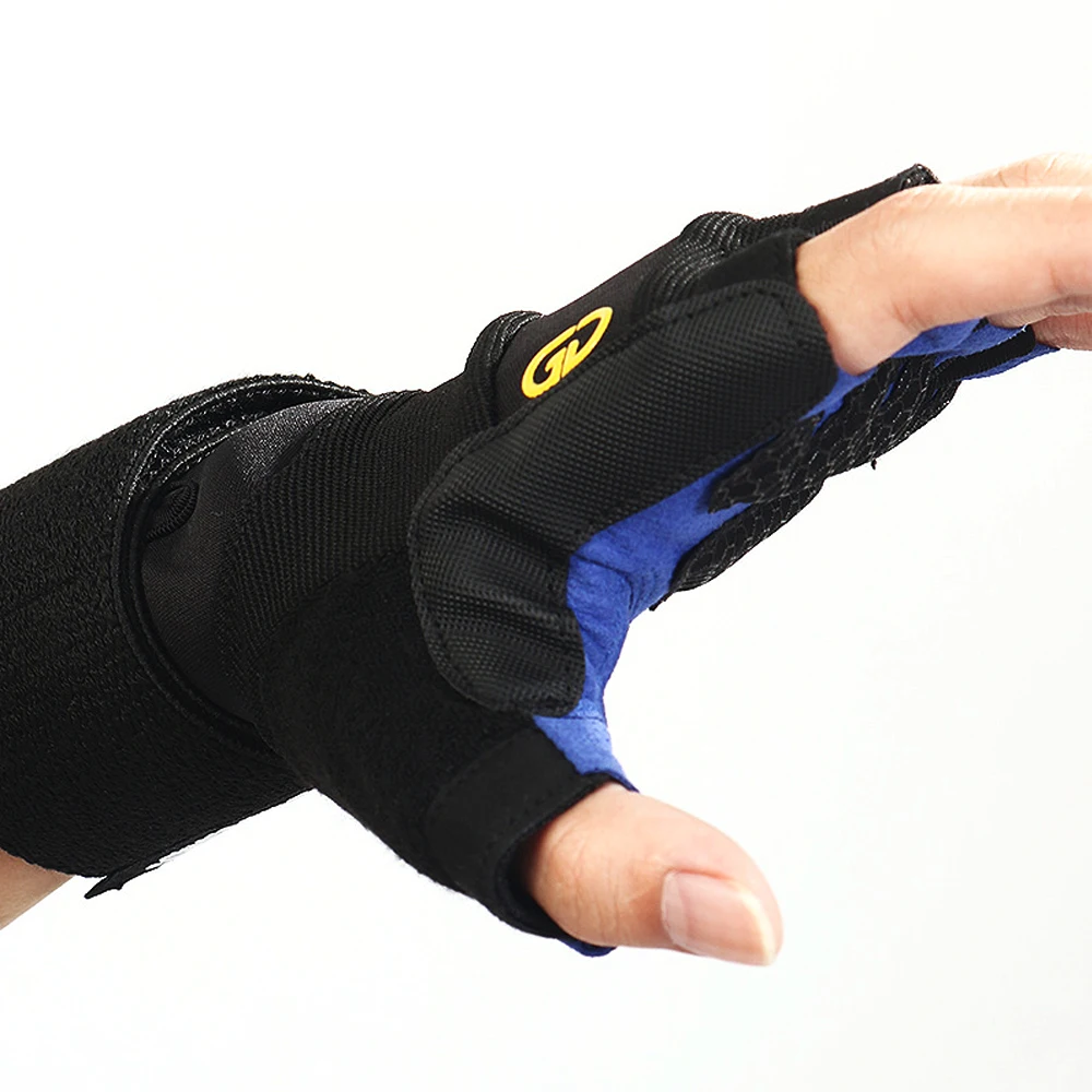 

Вентилируемые перчатки для тренировок в тренажерном зале для тяжелой атлетики с поддержкой запястья для мужчин и женщин, полная защита ладоней, для тяжелой атлетики, спорта