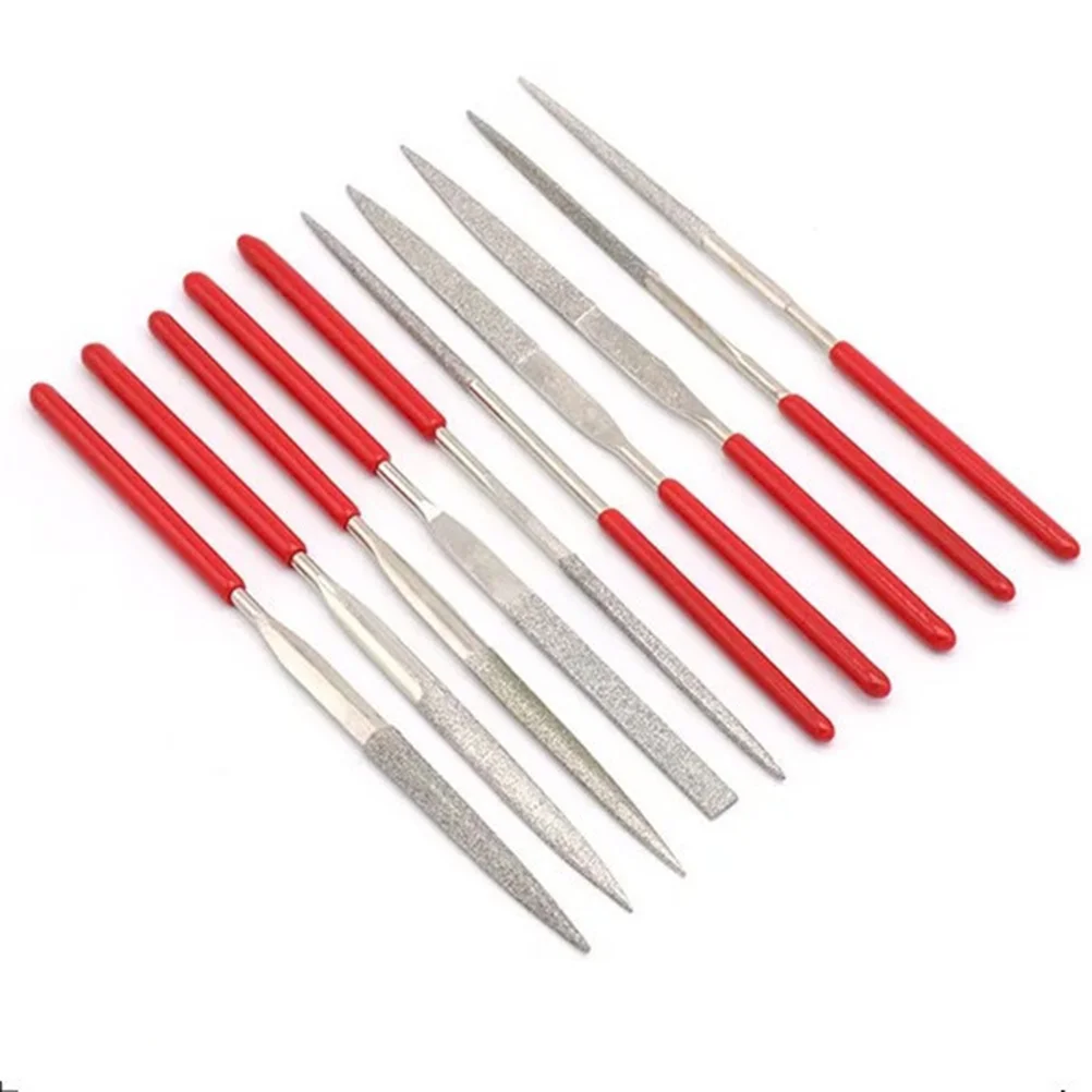 10pcs 5x180mm Jewelers Woodwork Diamond Needle File Set Wood Rasp Lapidary Ceramic Tool Gringding Carving Cutting Repair Tool