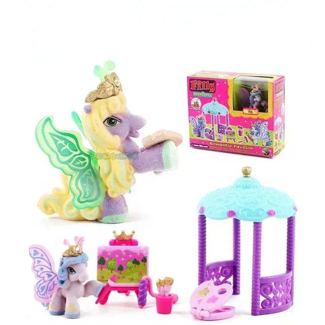 Fillybutterflys Unicorness Rainbowse Poniess floccaggio Style Victoriaes Valentinaes Action Figures modello giocattolo regali per bambini
