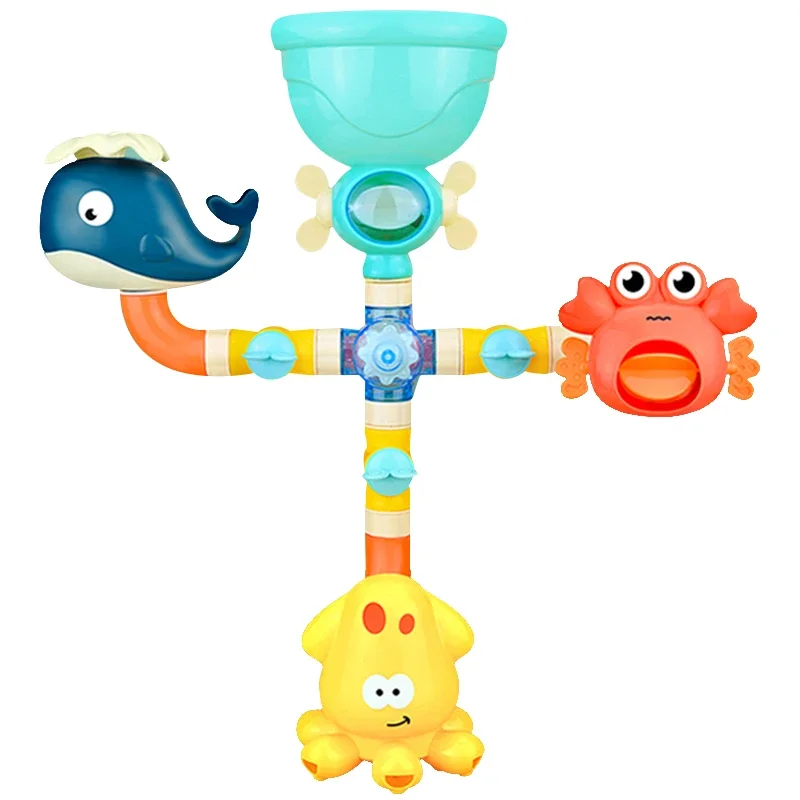 

Baby Bath Toys Water Game Faucet Shower Waterwheel Dabbling Water Bathtub Spray Toy for Kids Animal Bathroom Summer Swimming Toy