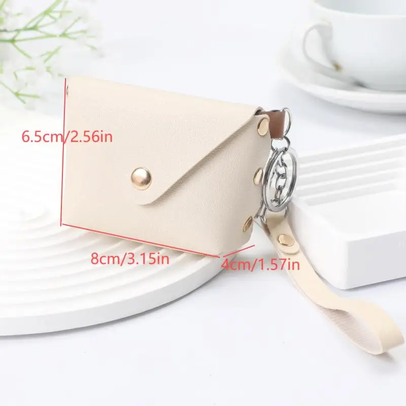 Mini portamonete alla moda Semplice portamonete portatile in pelle PU Borsa portaoggetti per cuffie Portafoglio piccolo con cinturino da polso per donna uomo