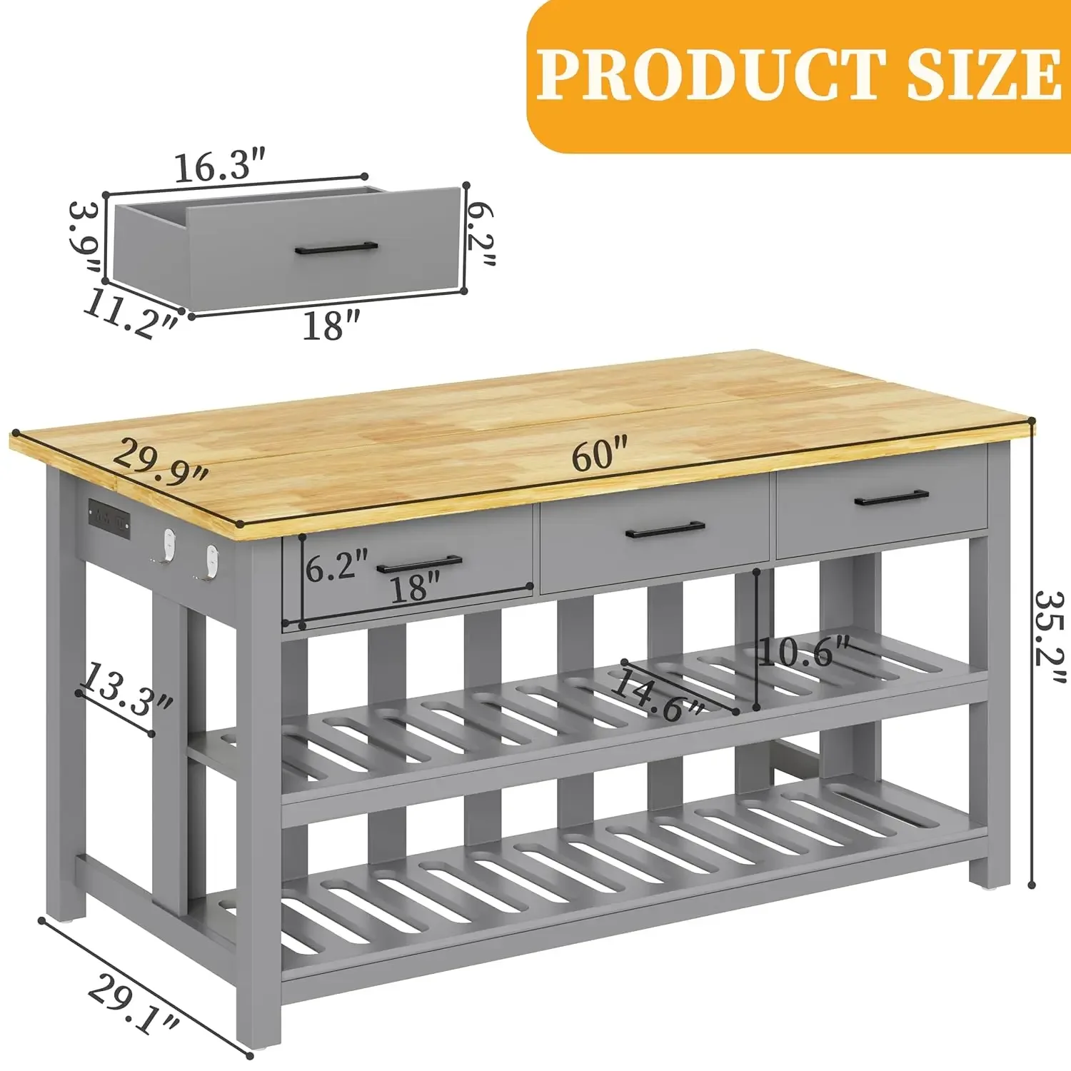 Thumbnail 2 - #13 Latest Rolling Kitchen Islands Offers