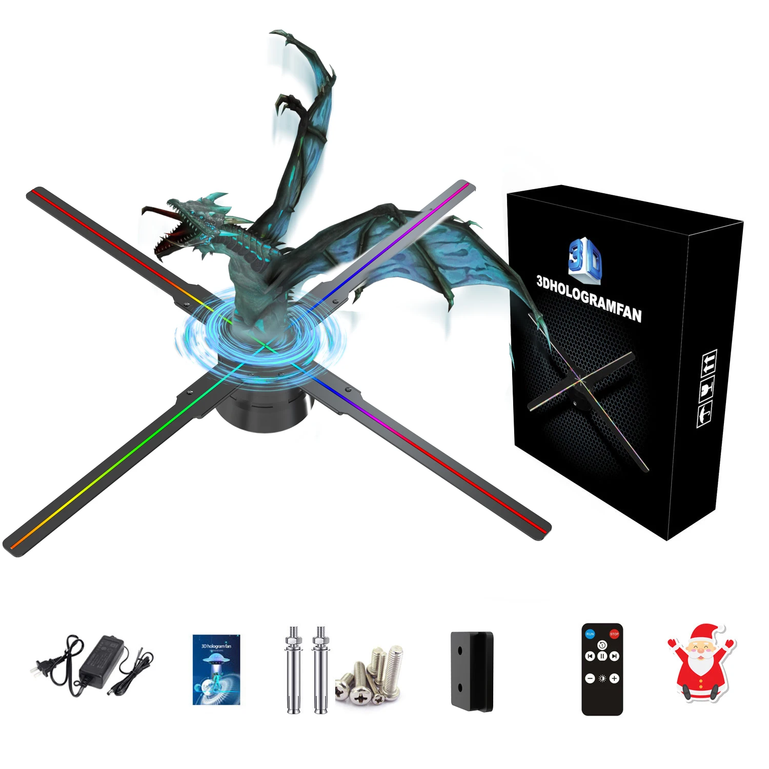 Imagem -04 - Projetor Holográfico 3d com Luzes Led e Aplicativo de Controle Remoto e Controle Remoto para Halloween Halloween 18.1 Polegada 46cm