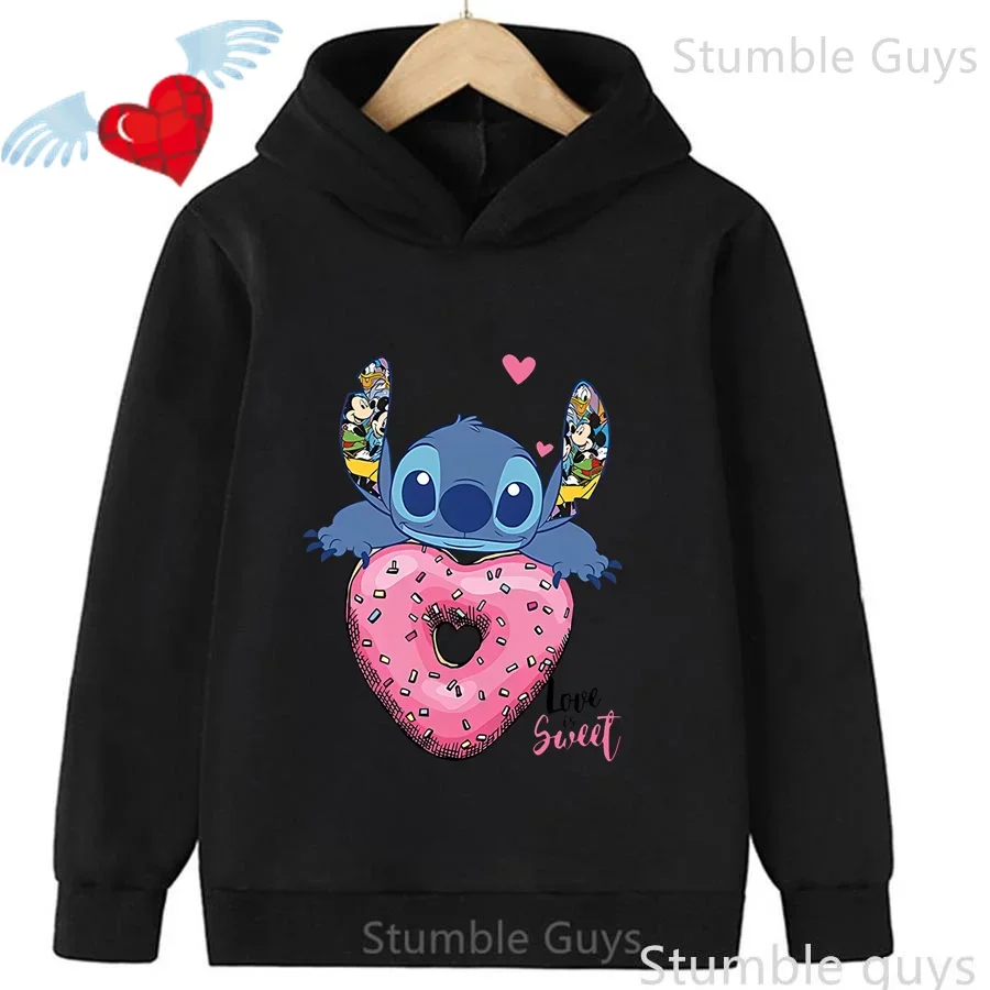أطفال 3-12Y الخريف ديزني غرزة Kawaii البلوز Trucksuit الدافئة المألوف الأولاد ملابس الفتيات
