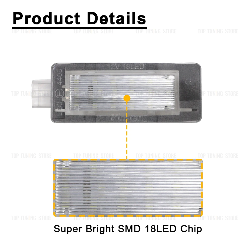 2Pcs LED Number Plate Light For Renault Scenic 2 3 2004-2016 Espace Captur For Dacia Duster Logan License Lamp 8200013577