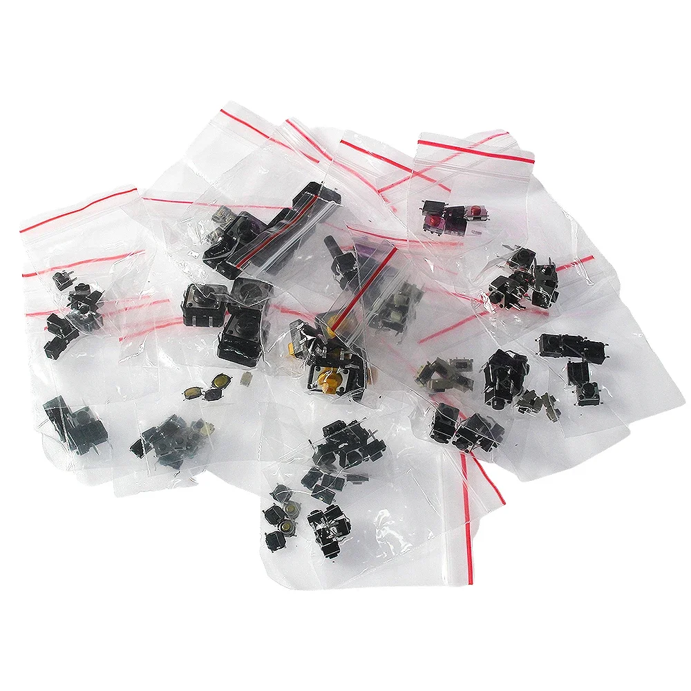 Tact Botão Interruptor para TV Brinquedos, Touch Component Kit, DIP SMD Micro Switch, Uso Doméstico, 25 Valores, 125Pcs