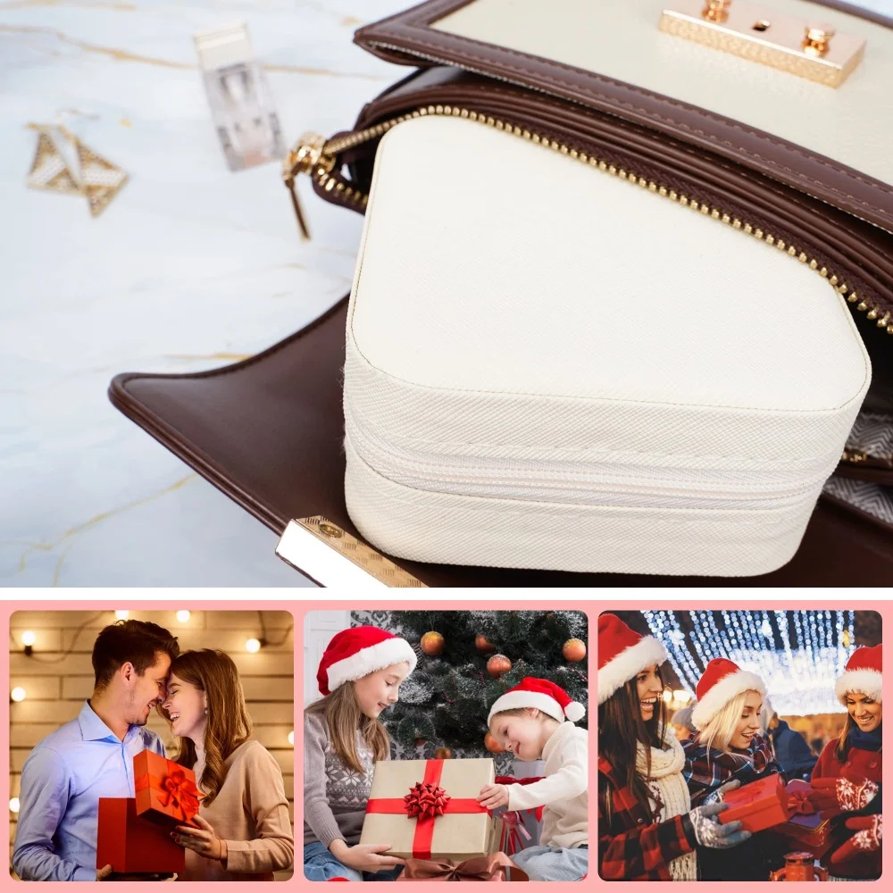 1Pc PU Jewelry Organizer Display Travel Jewelry Case Boxes Portable Travel Women Necklaces Earring Packaging Case