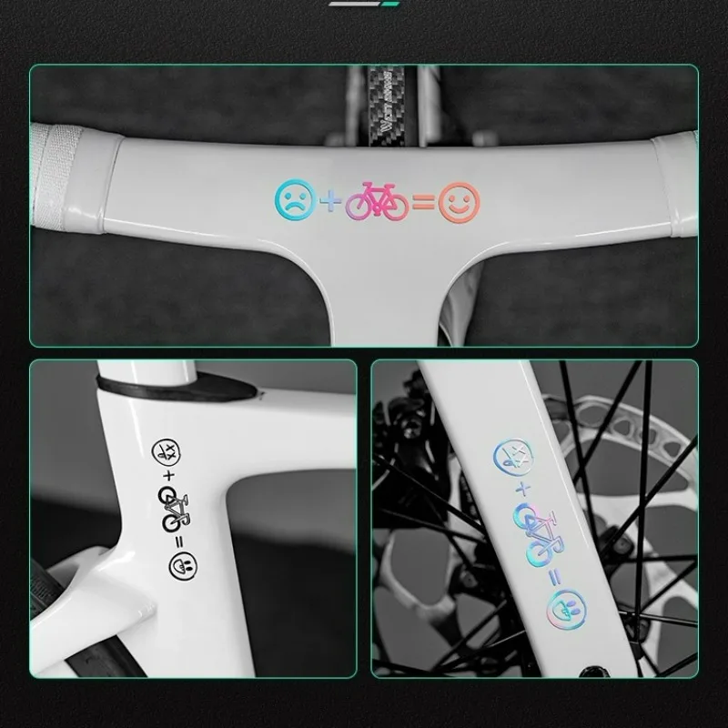 4 Stück/Blatt Happy Face Fahrradaufkleber – Rennrad-Dekoration, universell für Motorrad und Auto, Weihnachtsgeschenke – Detail 7
