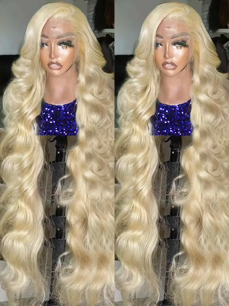 

40 46-дюймовые парики из натуральных волос 613 Body Wave, блонд, HD 13x6, с кружевной передней частью, из необработанных волос, окрашенные, 13x4, для женщин, 250% плотность