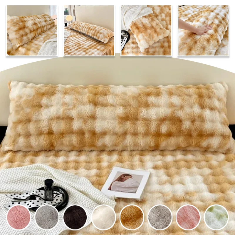 

Winter Warm Plush Pillowcase Solid Color Milk Velvet Cover with Zipper for Bedroom Living Room Home Decoration (without Core)