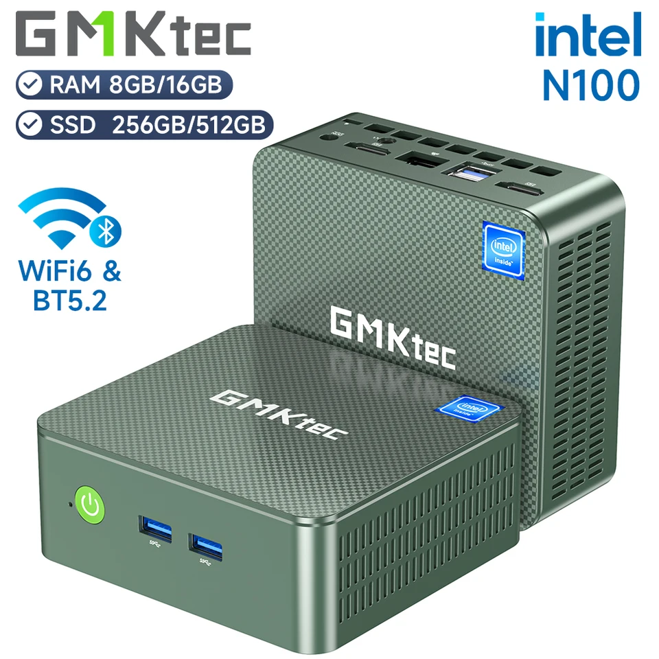 GMKtecミニpc N100 Win11 Pro DDR5 12GB+512G GMKtec Desktop Mini PC Intel N100 Windows 11 Pro 12GB DDR5 256GB